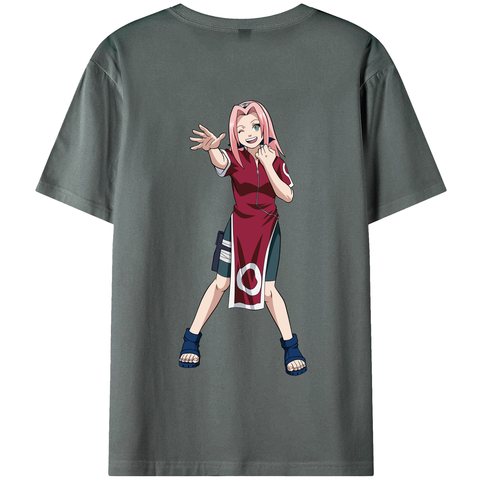 （画像用） NARUTO -ナルト- 春野サクラ Haruno Sakura 綿100％半袖Tシャツ（背面プリント）